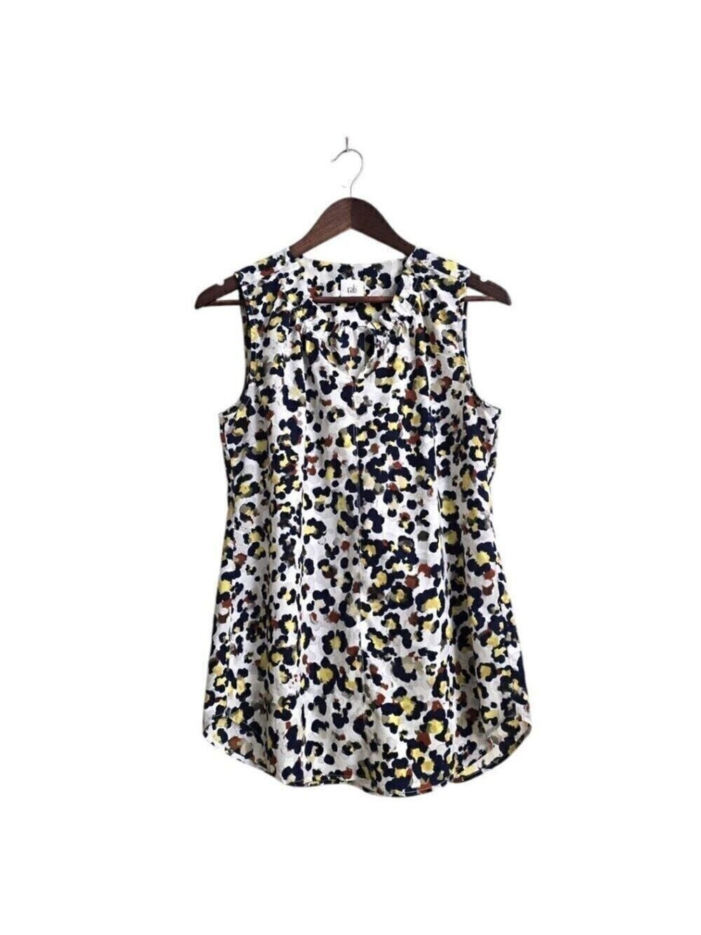 Cabi Fierce Seeing Spots Sleeveless Tank Top Sz M